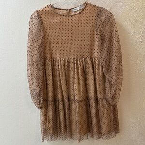 EUC Zara Brown Polka Dot Kids Dress